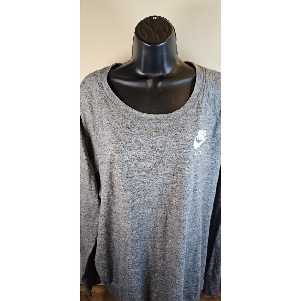 Nike Gym Vintage Crew Neck Womens 3X Light Gray AH2862 Shirt Organic Blend - Picture 3 of 6